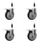 Service Caster 5'' Black Poly Swivel 7/8'' Expanding Stem Caster Set Total Lock Brake, 4PK SCC-EXTTL20S514-PPUB-BLK-78-4 - alternate 1